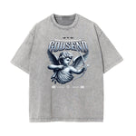 Gray Cute Cupid Cartoon Graphic Tee