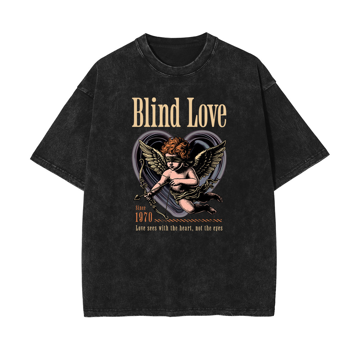 Stone Wash Cupid Angel Graphic Tee