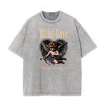 Gray Cute Cupid Cartoon Graphic Tee