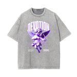 Gray Cute Cupid Cartoon Graphic Tee