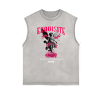 Gray Cute Cupid Cartoon Graphic Sleeveless Tee