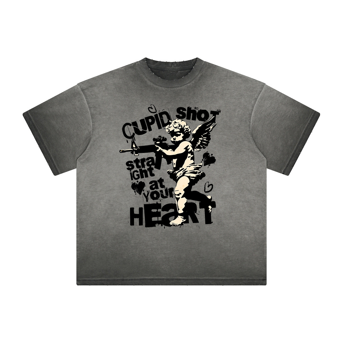 Heavyweight Cute Cupid Cartoon Graphic Tee