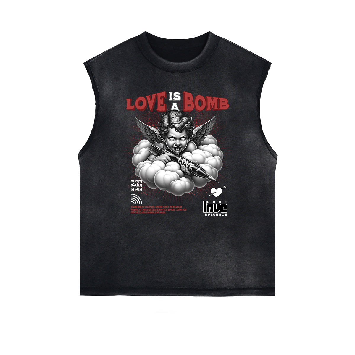 Cupid Sniper Graphic Sleeveless Tee