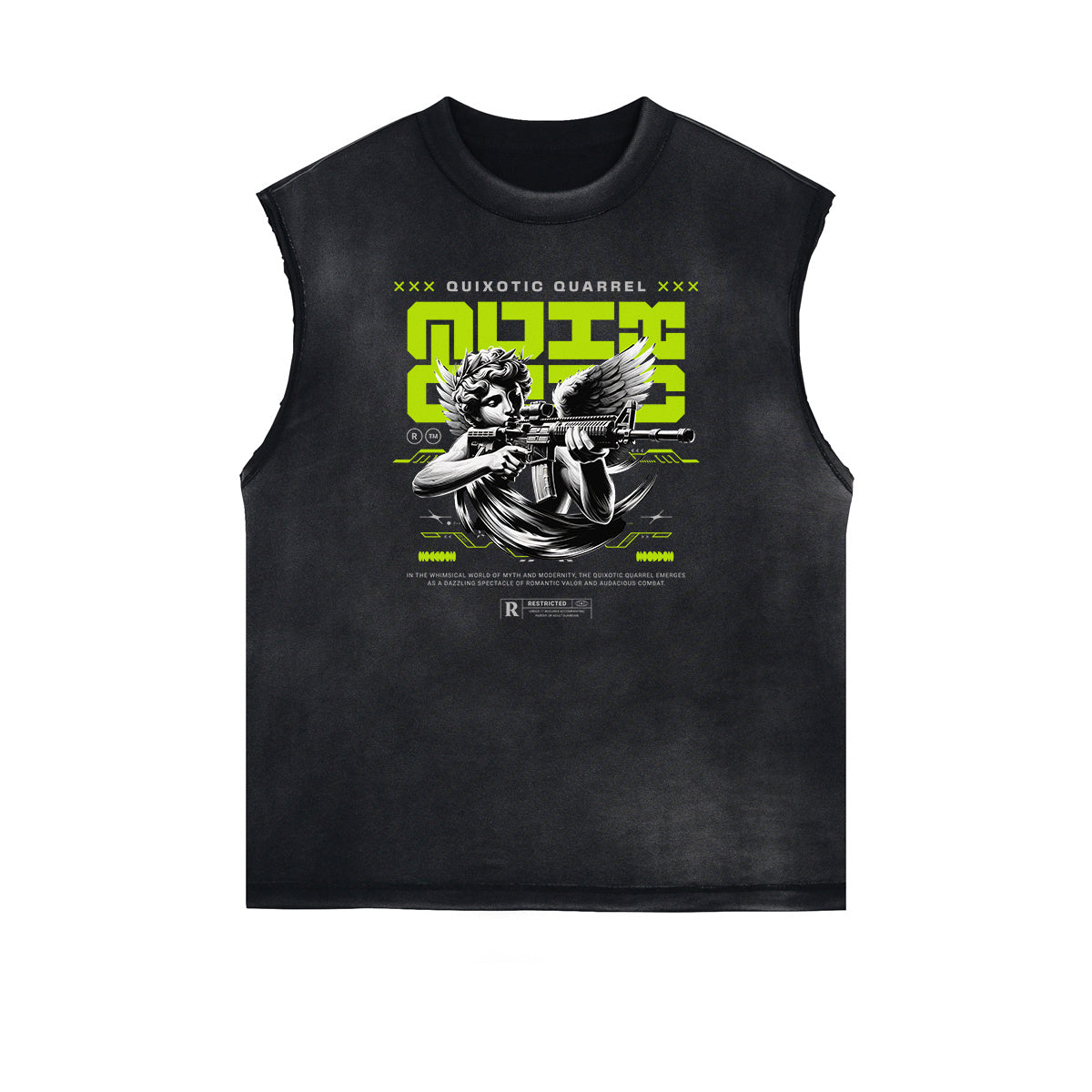 Cupid Sniper Graphic Sleeveless Tee