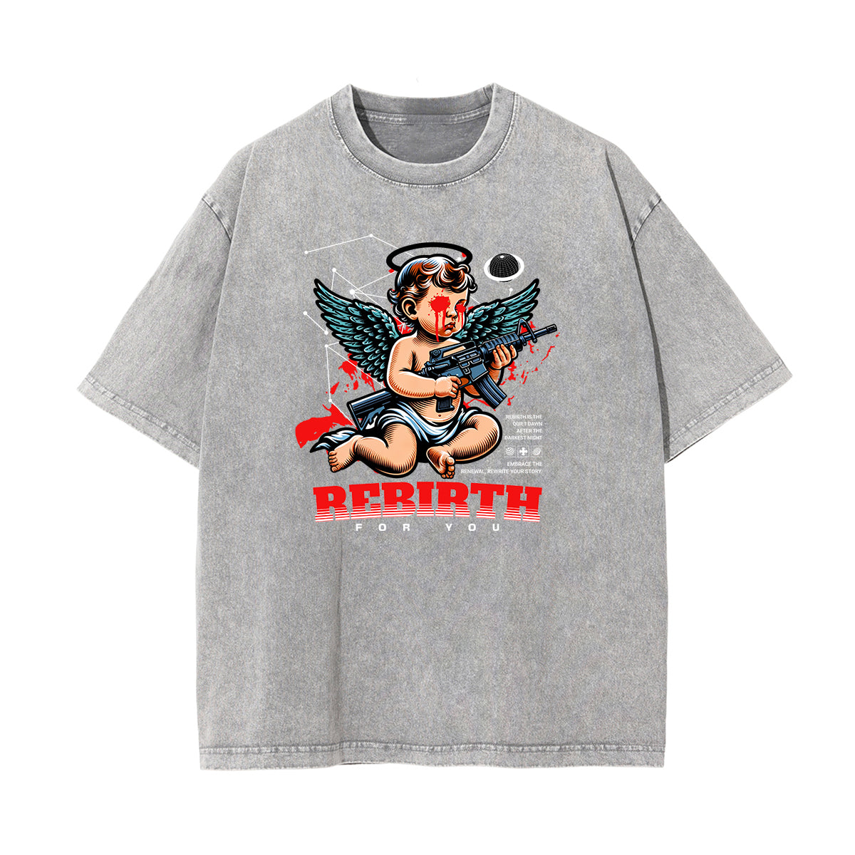 Washed Faded Cupid Sniper Graphic Tee