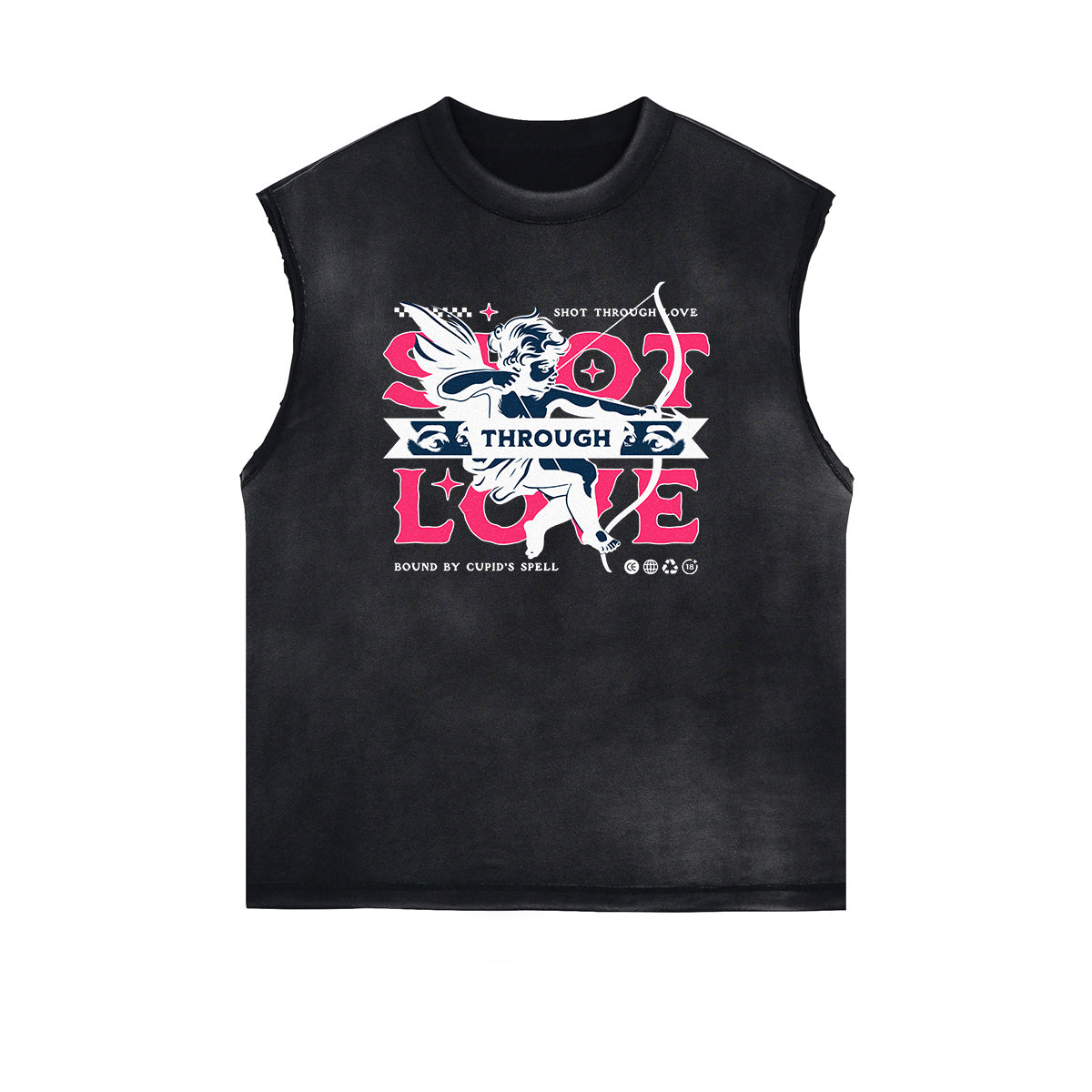 Cupid Sniper Graphic Sleeveless Tee