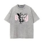 Stone Wash Cupid Sniper Streetwear Tee