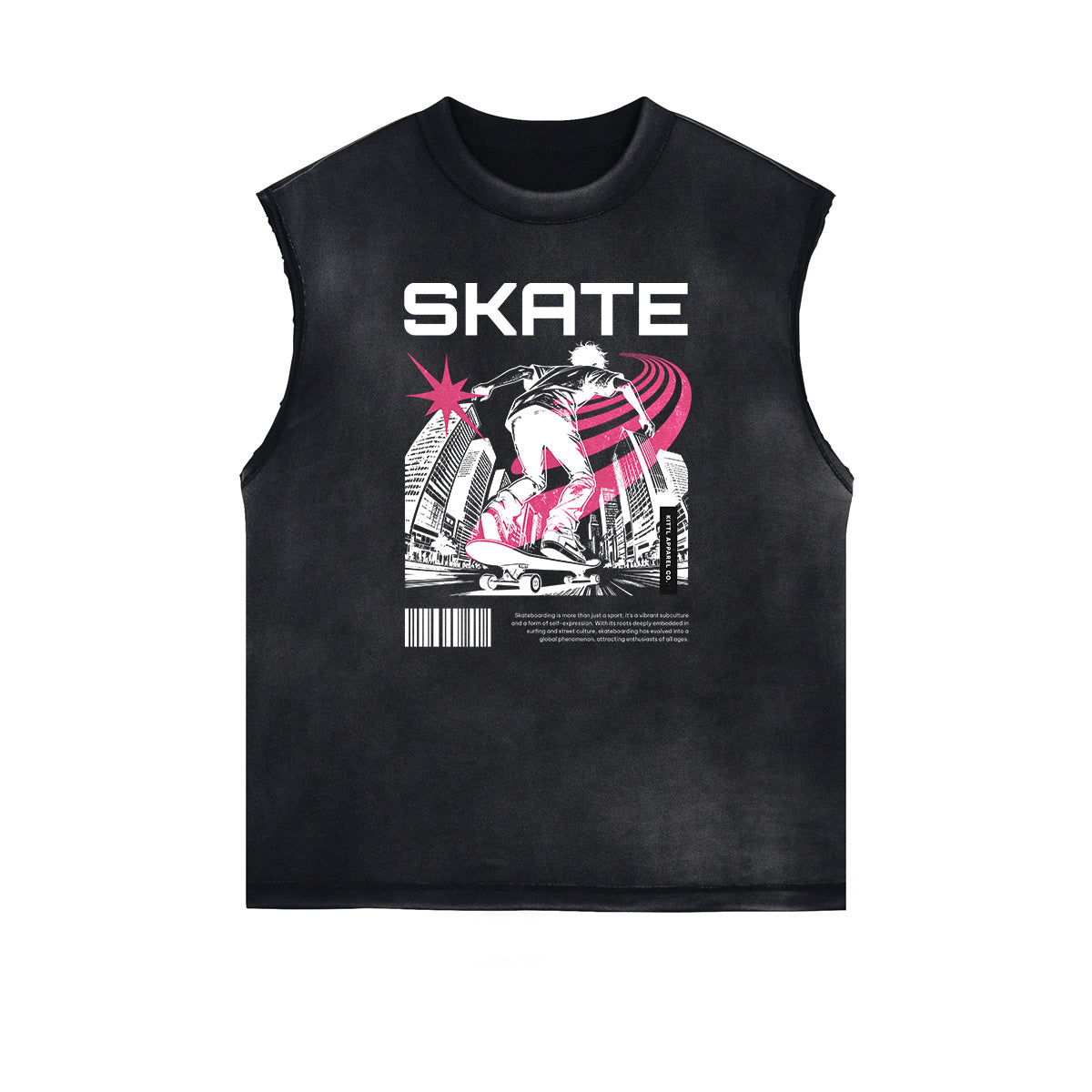 Black Faded Rebel Graphic Tank Top