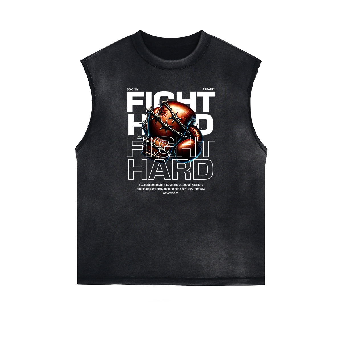 Black Faded Rebel Graphic Tank Top