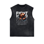 Black Faded Rebel Graphic Tank Top