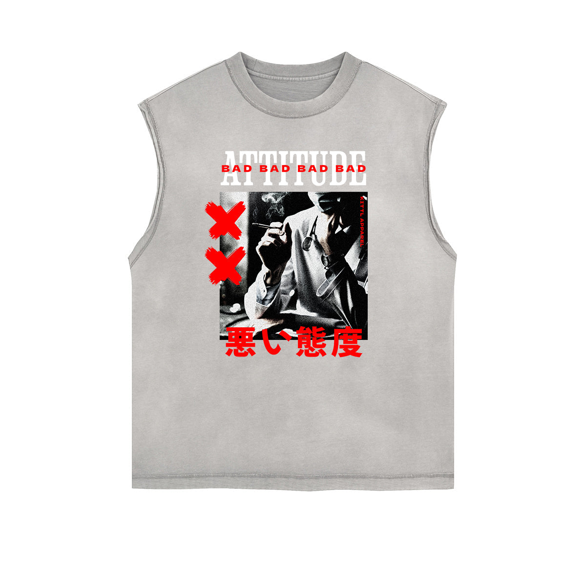 Sleeveless Faded Streetwear T Shirt