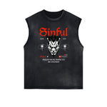 Black Faded Rebel Graphic Tank Top