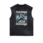 Black Faded Rebel Graphic Tank Top