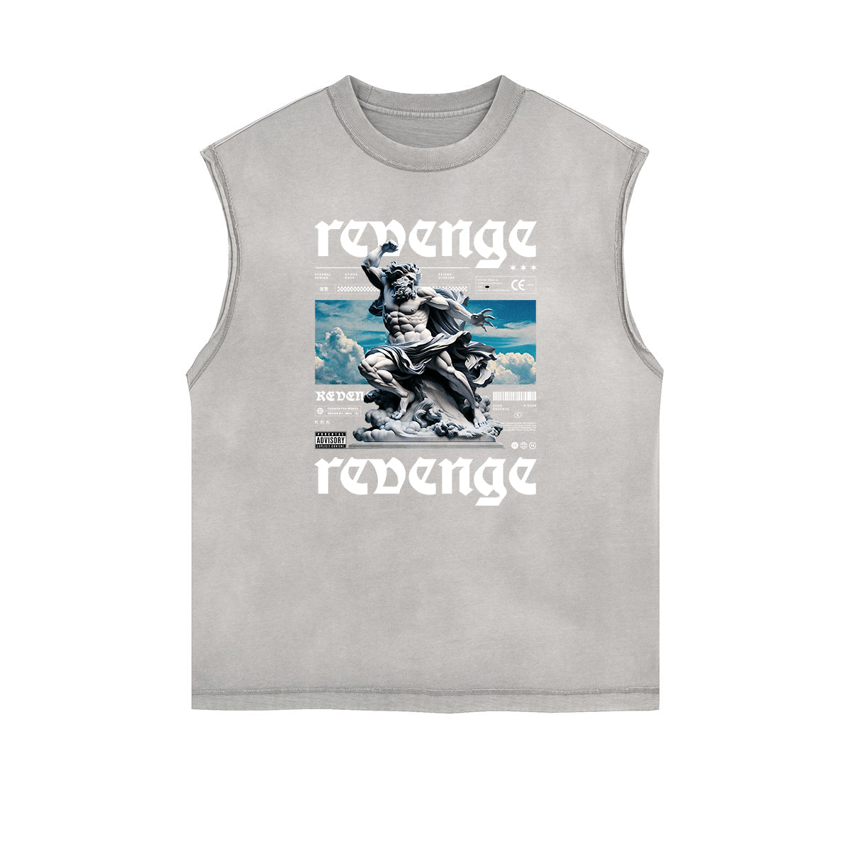 Sleeveless Faded Streetwear T Shirt