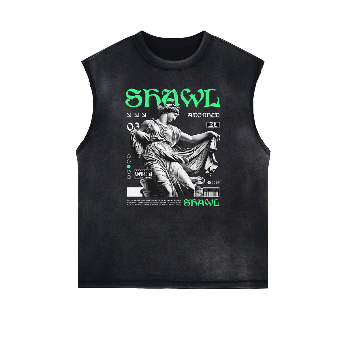 Black Faded Rebel Graphic Tank Top