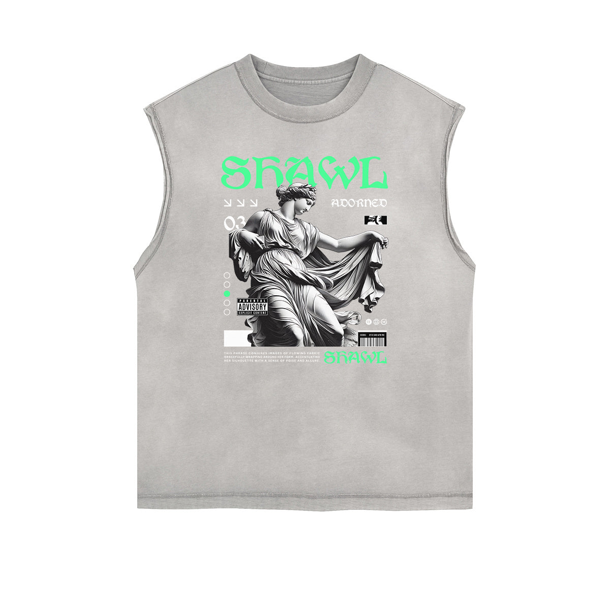 Sleeveless Faded Streetwear T Shirt