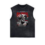 Black Faded Rebel Graphic Tank Top