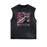 Black Faded Rebel Graphic Tank Top