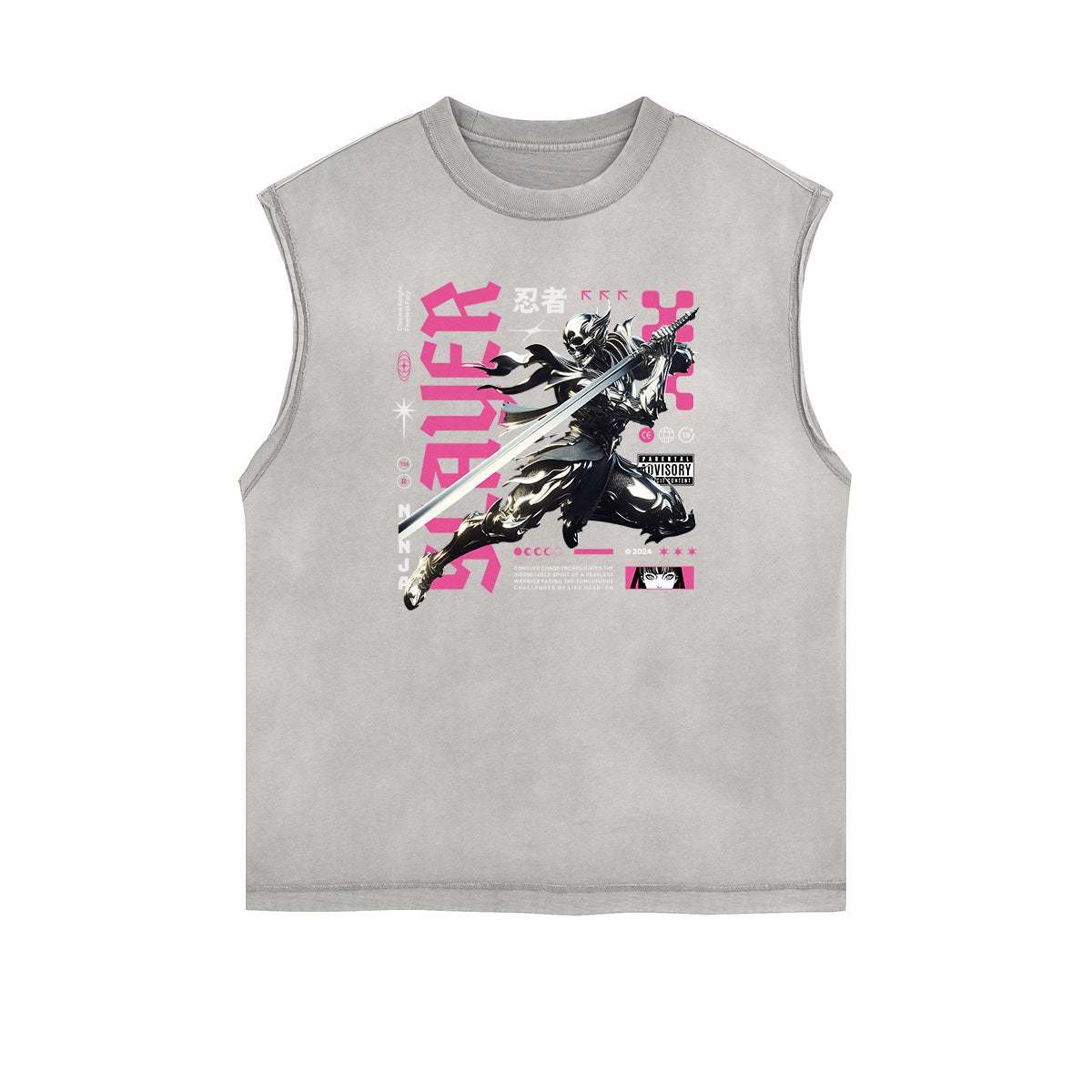 Sleeveless Faded Streetwear T Shirt