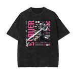 Stone Wash Streetwear Graphic Tee