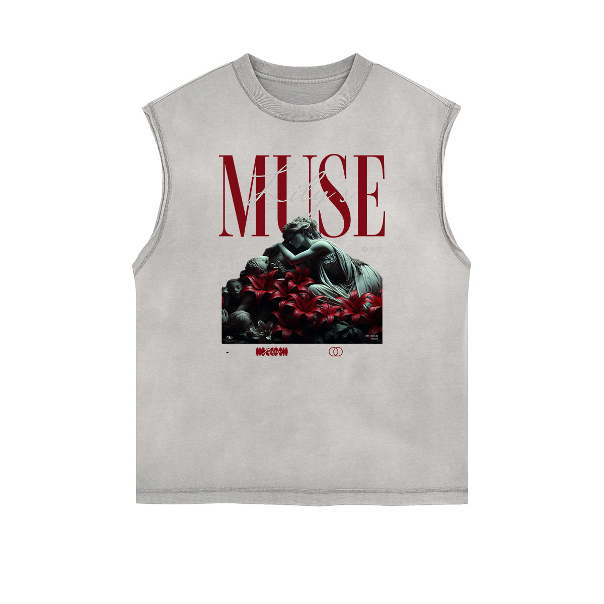 Sleeveless Faded Streetwear T Shirt