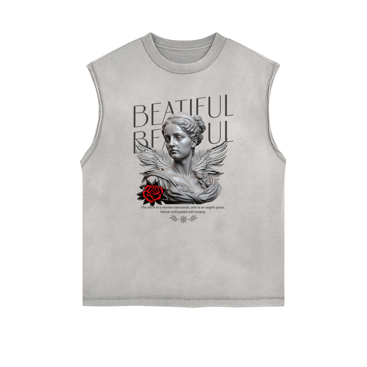 Sleeveless Faded Streetwear T Shirt