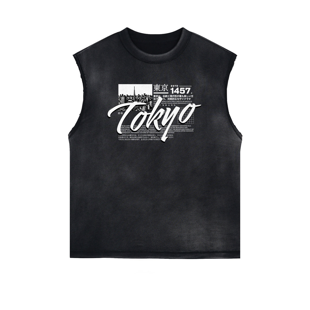 Sleeveless Abstract Street Fashion Graphic Tee