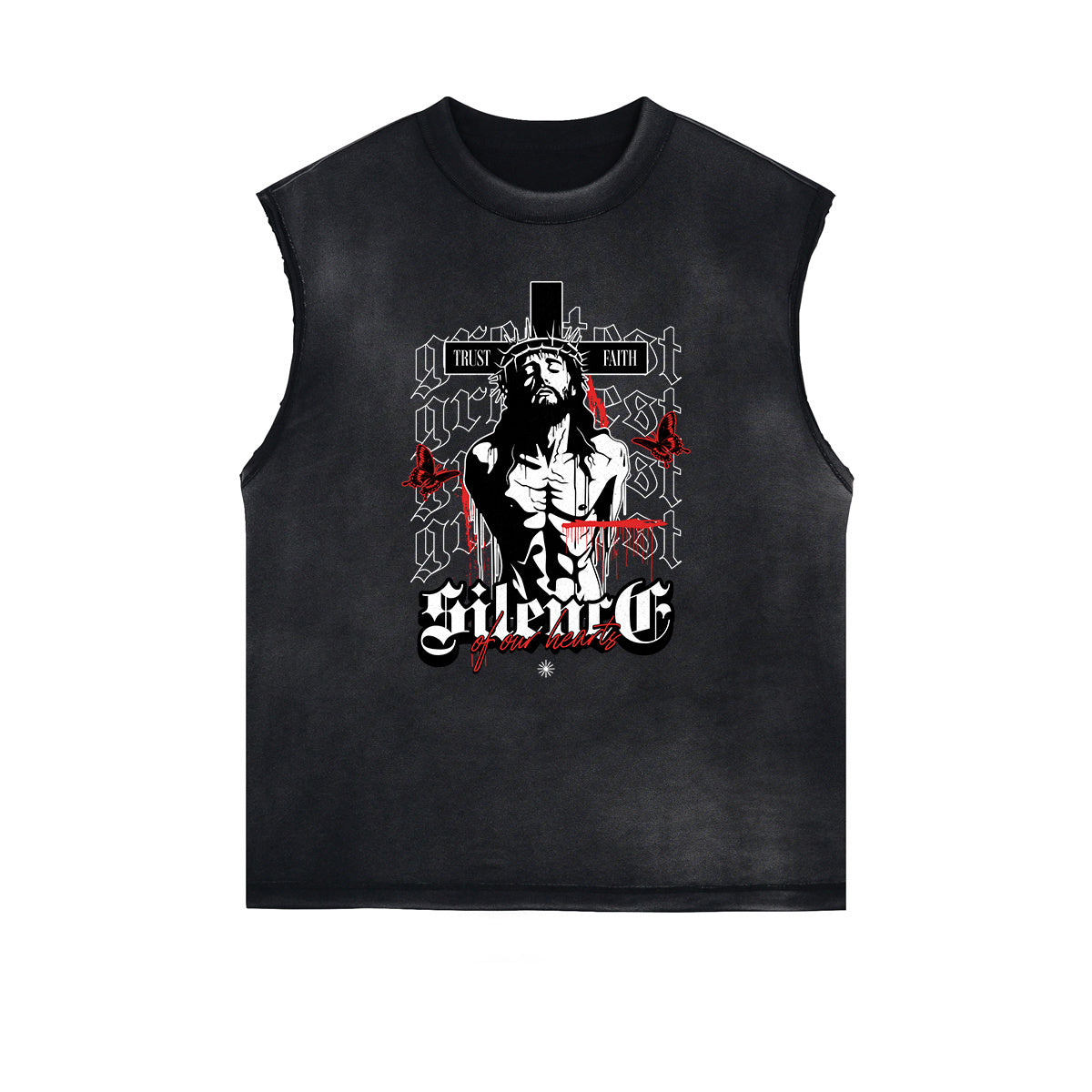 Sleeveless Abstract Street Fashion Graphic Tee