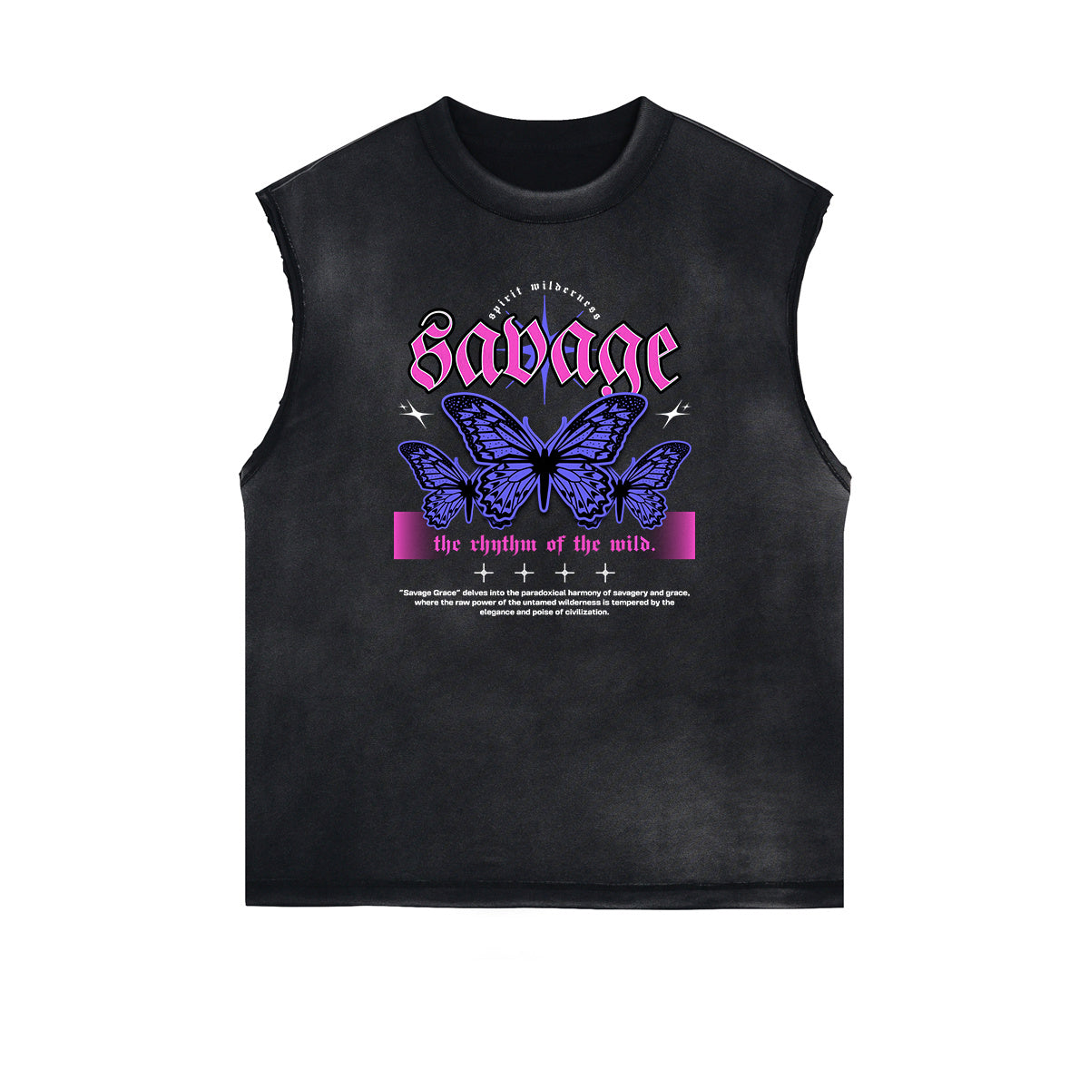 Sleeveless Abstract Street Fashion Graphic Tee