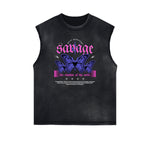 Sleeveless Abstract Street Fashion Graphic Tee