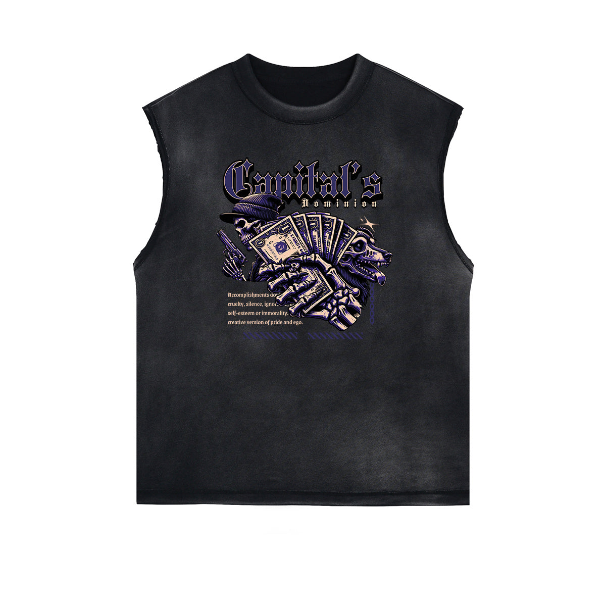 Sleeveless Abstract Street Fashion Graphic Tee