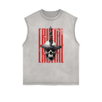 Sleeveless Street Art Abstract Graphic Tee