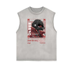 Stone Wash Streetwear Pattern Tank Top