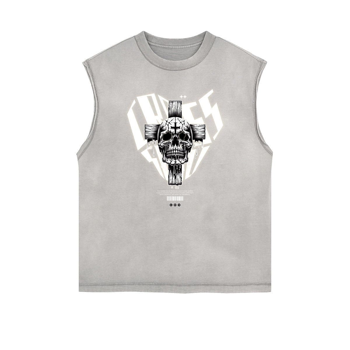 Stone Wash Streetwear Pattern Tank Top