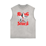 Stone Wash Streetwear Pattern Tank Top