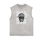 Stone Wash Streetwear Pattern Tank Top