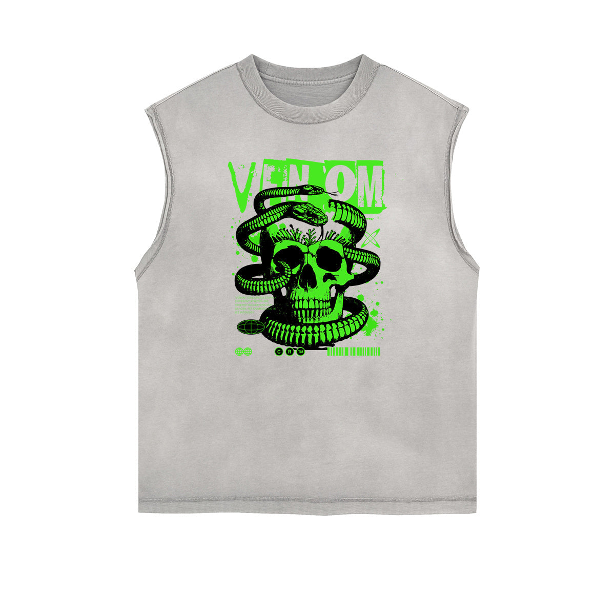 Stone Wash Streetwear Pattern Tank Top