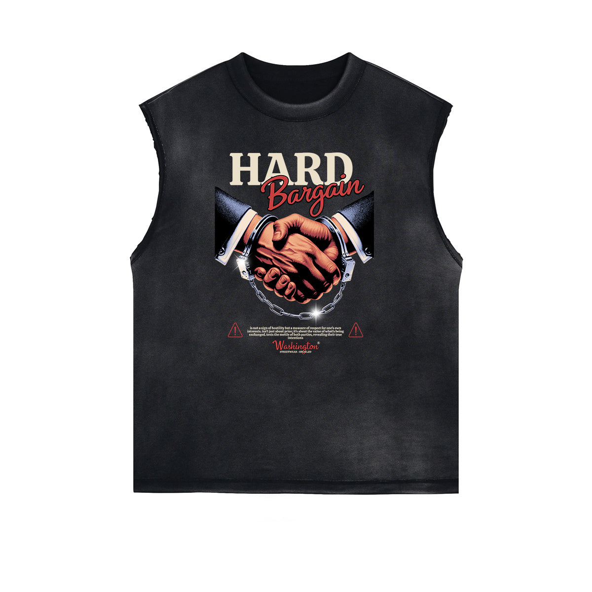 Sleeveless Washed Street Style Graphic T Shirt