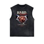 Sleeveless Washed Street Style Graphic T Shirt