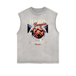 Stone Wash Streetwear Pattern Tank Top