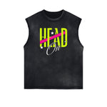 Sleeveless Washed Street Style Graphic T Shirt