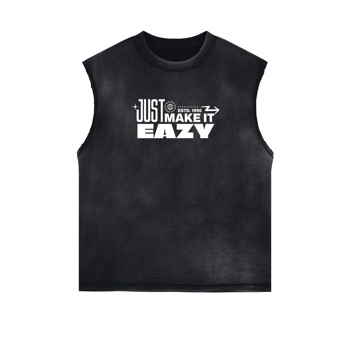 Sleeveless Washed Street Style Graphic T Shirt