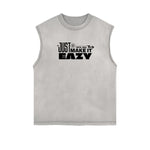 Stone Wash Streetwear Pattern Tank Top