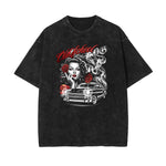 Washed Faded Streetwear Pattern T Shirt