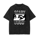 Washed Faded Streetwear Pattern T Shirt