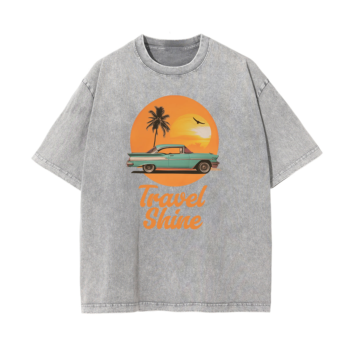 Washed Faded Street Style Pattern Tee