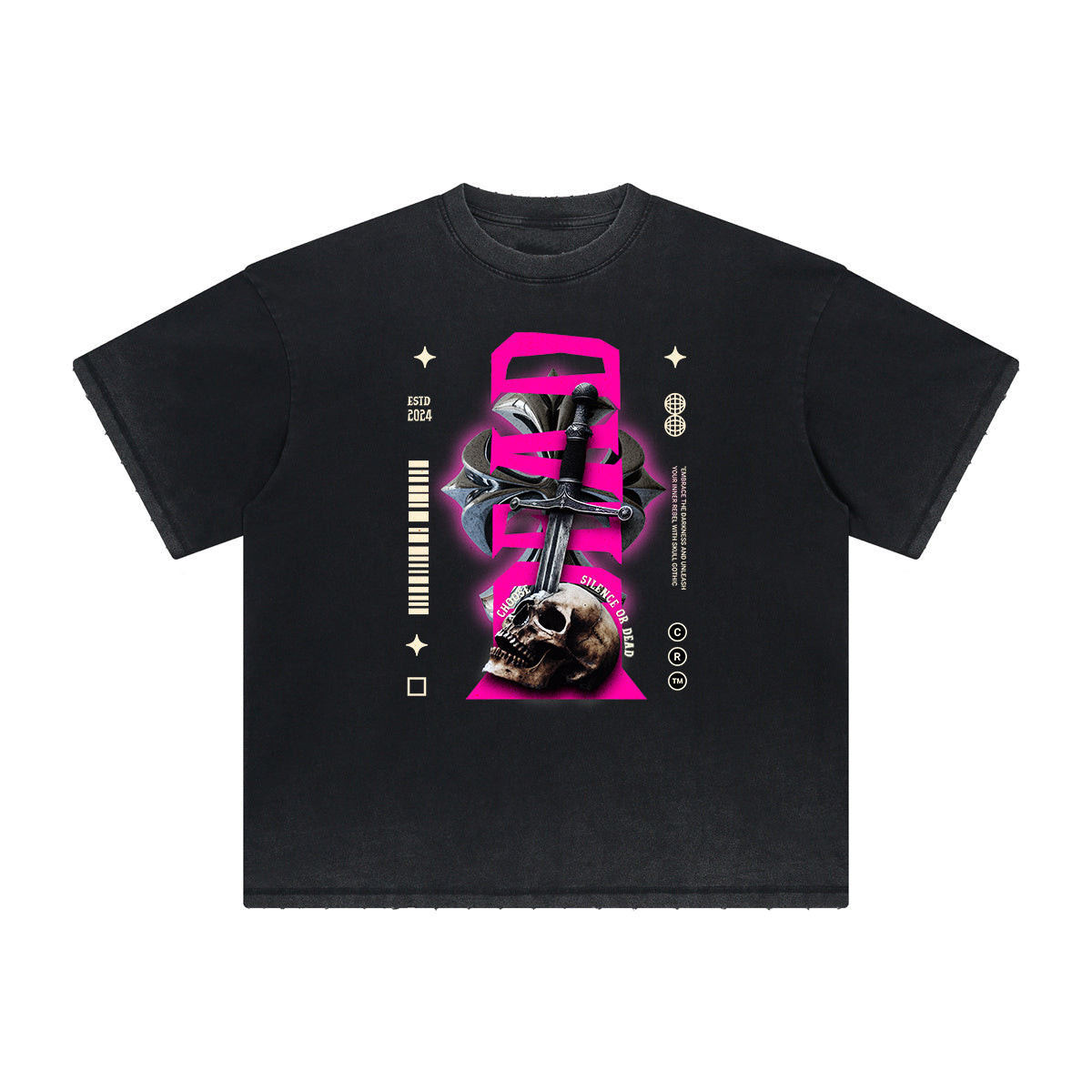 Heavyweight Street Style Abstract Graphic Tee