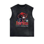 Sleeveless Street Style Abstract Pattern T Shirt