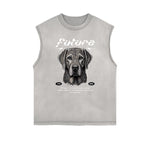 Washed Streetwear Aesthetic Graphic Tank Top