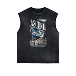 Sleeveless Street Style Abstract Pattern T Shirt